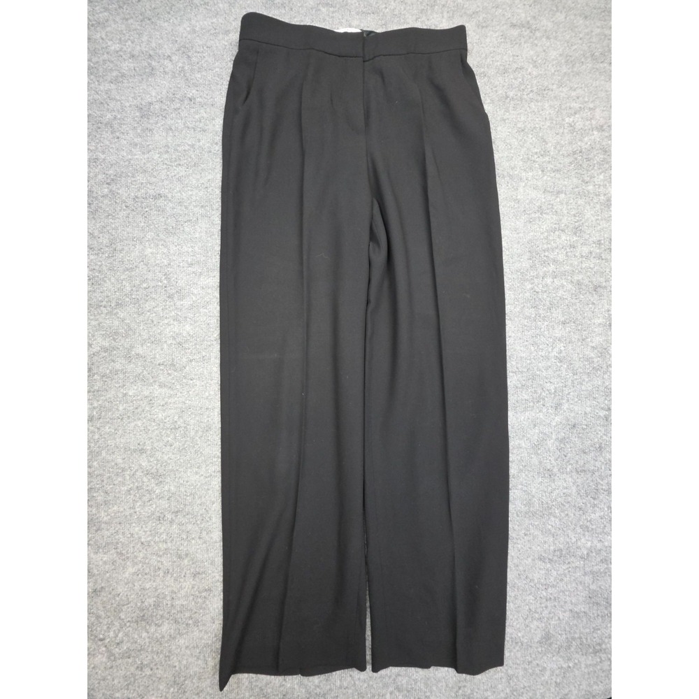 Max Mara Pleated Trousers Women's 8 Black Wide Leg‎ Made Italy